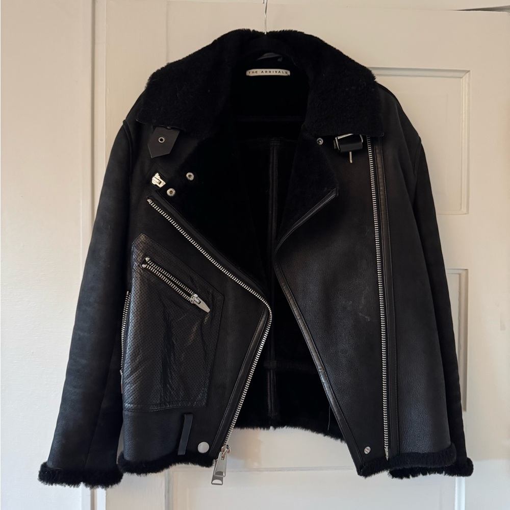 The Arrivals Moya Oversized Leather Moto Jacket